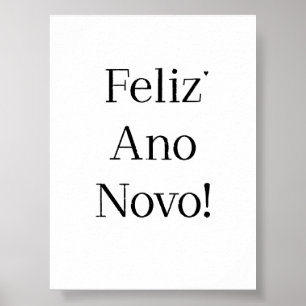 Feliz Ano Novo - minimalistic typography poster