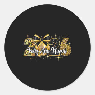 Feliz Año Nuevo 2026 Disco Ball Happy New Year Classic Round Sticker