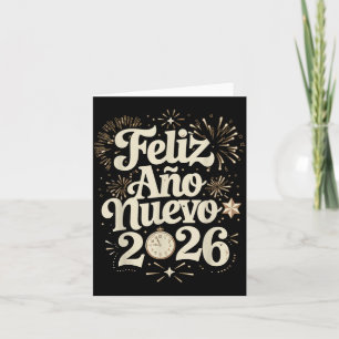 Feliz Año Nuevo 2026 Happy New Year Spanish Mexica Card