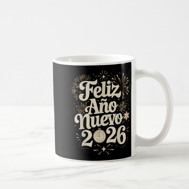 Feliz Año Nuevo 2026 Happy New Year Spanish Mexica Coffee Mug (Right)