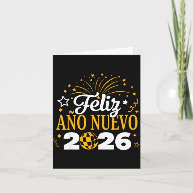 Feliz Año Nuevo 2026 Spanish New Years Eve Party  Card (Front)