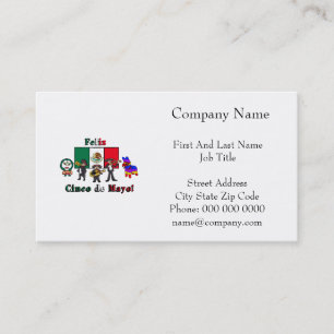 Feliz Cinco de Mayo! Holiday Cartoon Illustration Business Card