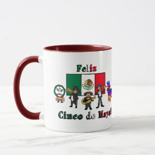 Feliz Cinco de Mayo! Holiday Cartoon Illustration Mug