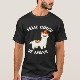Feliz Cinco De Mayo Llama Sombrero Moustache kids T-Shirt