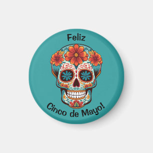 Feliz Cinco de Mayo! Sugar Skull Magnet