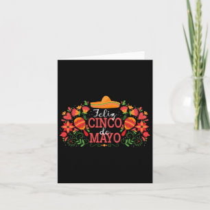 Feliz Cinco De Mayo With Guitar Cactus Sombrero Ma Card