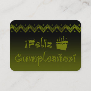 feliz cumpleanos arriba cake business card