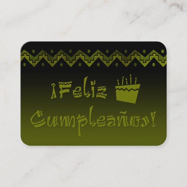 feliz cumpleanos arriba cake business card (Front)