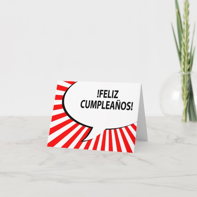 feliz cumpleanos comic bubble card (Front)