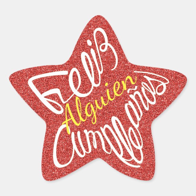 Feliz cumpleaños  con estrellas star sticker (Front)