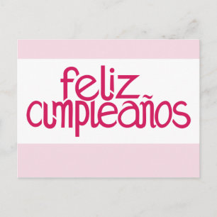 Feliz Cumpleaños hot pink Postcard