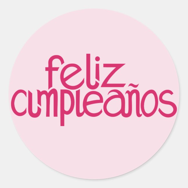 Feliz Cumpleaños hot pink Sticker (Front)