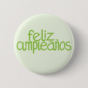 Feliz Cumpleaños lime Button