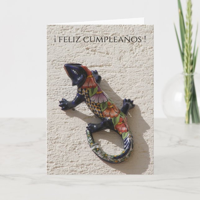 feliz cumpleaños lizard card (Front)