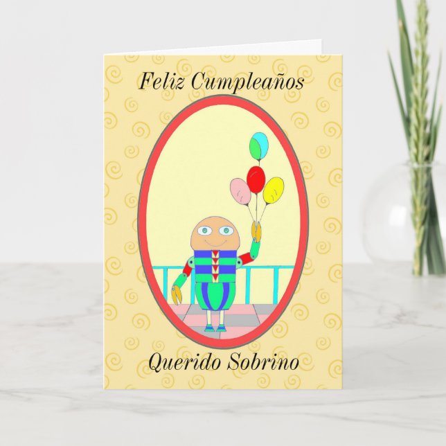 Feliz Cumpleaños Querido Sobrino II Card (Front)