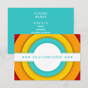 feliz cumpleanos retro invitation