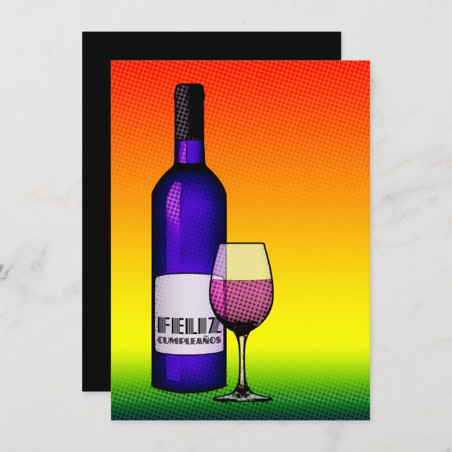 feliz cumpleanos salud invitation (Front/Back)