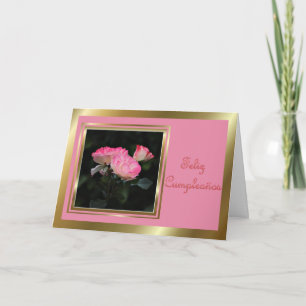 Feliz Cumpleaños Spanish Birthday with roses Card