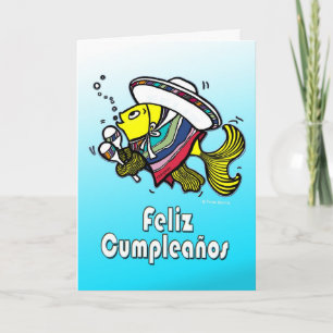 FELIZ CUMPLEAÑOS spanish funny Mexican fish bday Card
