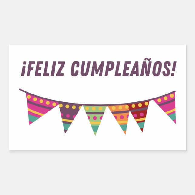 Feliz cumpleaños, Spanish happy birthday  Rectangular Sticker (Front)