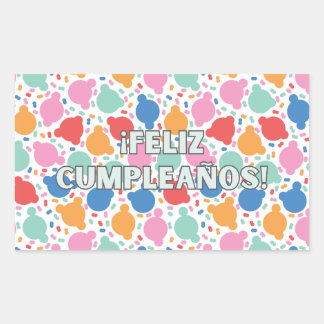 Feliz cumpleaños, Spanish happy birthday Rectangular Sticker