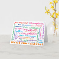 Feliz Cumpleaños Spanish Happy Birthday Word Cloud