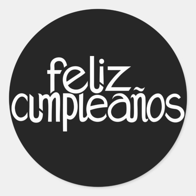 Feliz Cumpleaños white Sticker (Front)