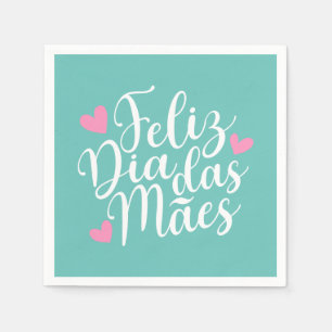 Feliz Dia Das Mães Happy Mother's Day Paper Napki Napkin