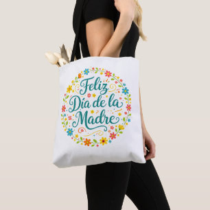Feliz Dia De La Madre Mother's Day Calligraphy Tote Bag