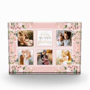 Feliz Dia De Las Madres Mother's Day Peach Floral Photo Block