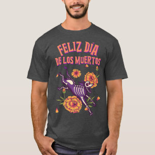 Feliz Dia De Los Muertos Skeleton Dog T-Shirt