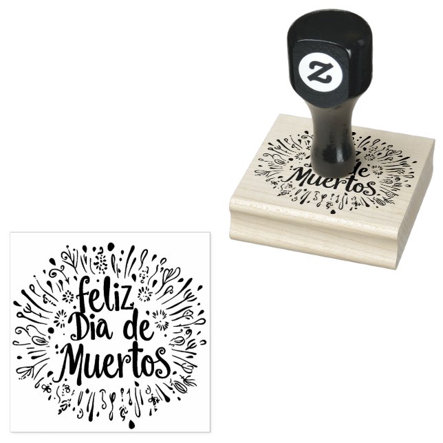   ☠️Feliz  Día de Muertos Rubber Stamp (Stamped)
