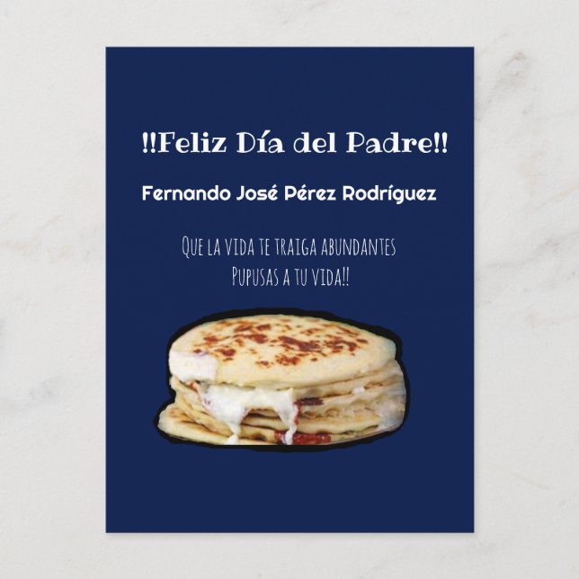 Feliz Día del Padre para el Comelón de Pupusas Postcard (Front)