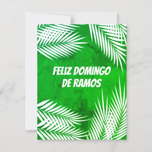 Feliz Domingo de Ramos Palm Sunday Portuguese Holiday Card (Front)
