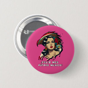 Feliz Mes Patrio Mexico Mexican Independence 6 Cm Round Badge