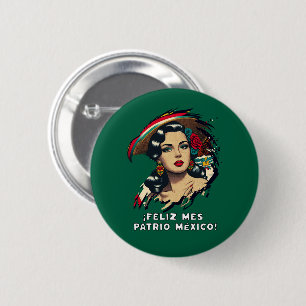 Feliz Mes Patrio Mexico Mexican Independence 6 Cm Round Badge