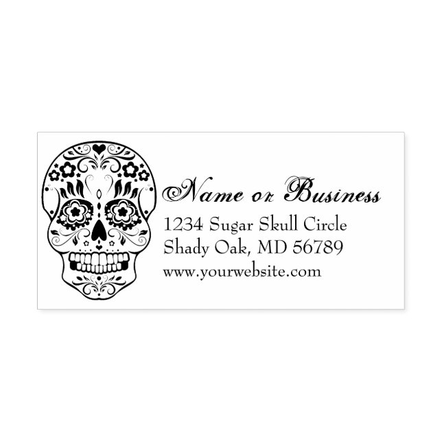 Feliz Muertos Custom Address Self Inking Stamp (Design)