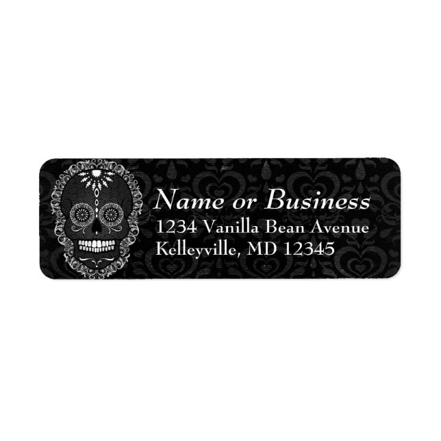 Feliz Muertos - Custom Sugar Skull Address Labels (Front)