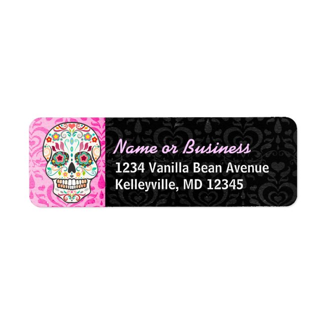 Feliz Muertos - Custom Sugar Skull Address Labels (Front)