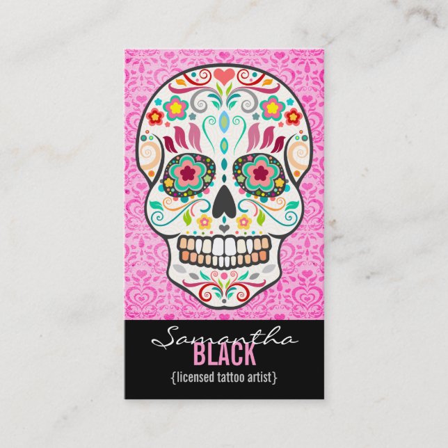 Feliz Muertos - Custom Sugar Skull Vertical Card (Front)