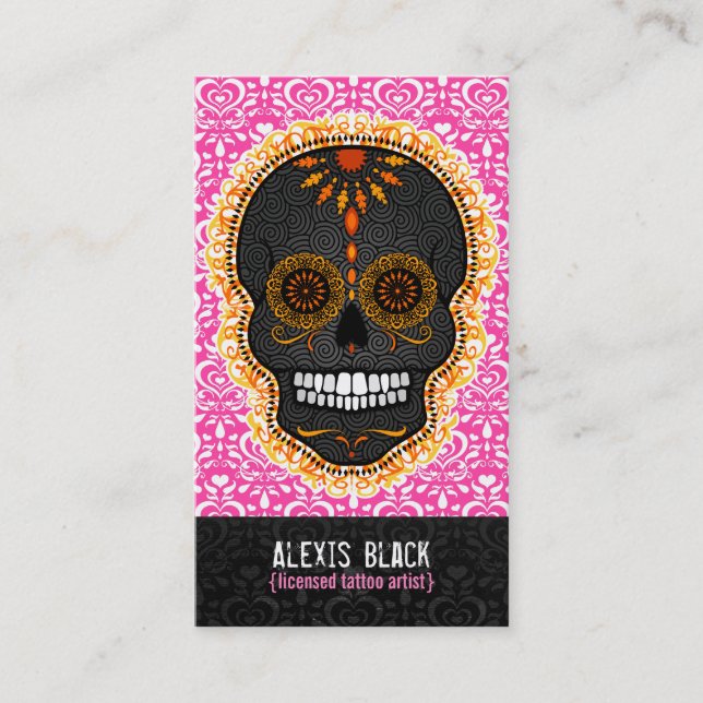 Feliz Muertos - Custom Sugar Skull Vertical Card (Front)