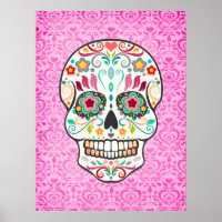 Feliz Muertos - Festive Sugar Skull Art Poster