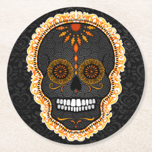 Feliz Muertos - Festive Sugar Skull Coasters