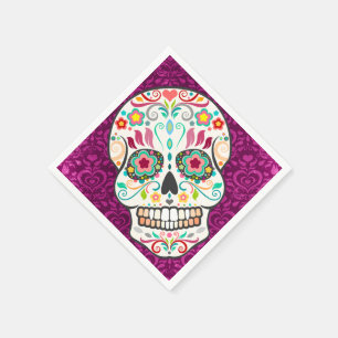 Feliz Muertos - Festive Sugar Skull Paper Napkins