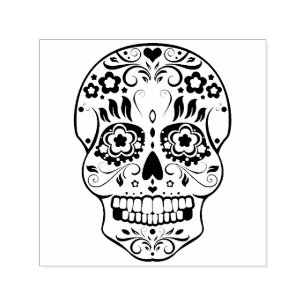 Feliz Muertos Festive Sugar Skull Self-Ink Stamp