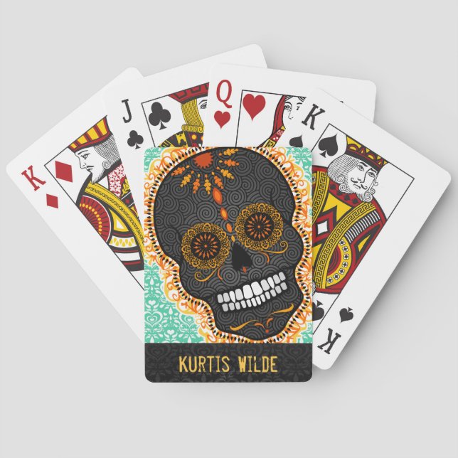 Feliz Muertos - Happy Sugar Skull Custom Cards (Back)