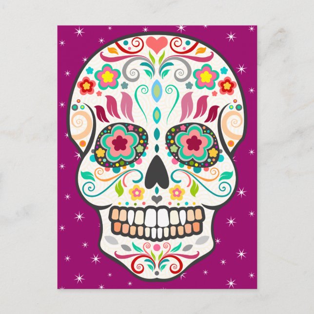 Feliz Muertos - Happy Sugar Skull Postcard (Front)