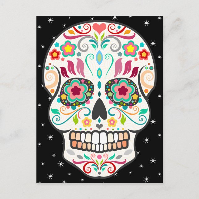 Feliz Muertos - Happy Sugar Skull Postcard (Front)