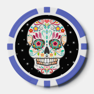 Feliz Muertos - Sugar Skull Custom Poker Chips