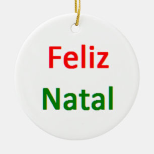 feliz natal ceramic ornament